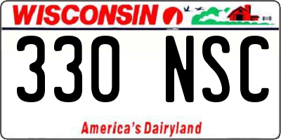 WI license plate 330NSC