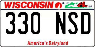 WI license plate 330NSD