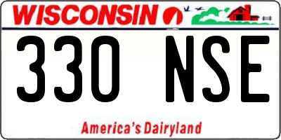 WI license plate 330NSE