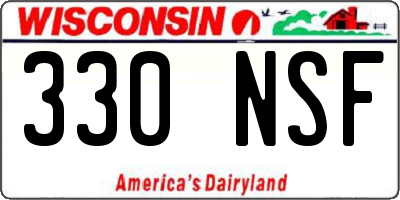 WI license plate 330NSF