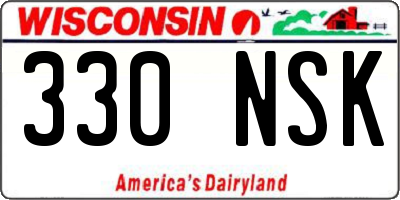 WI license plate 330NSK