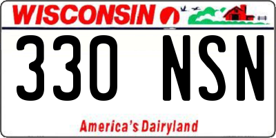 WI license plate 330NSN