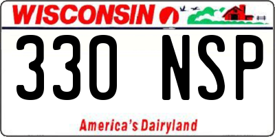 WI license plate 330NSP