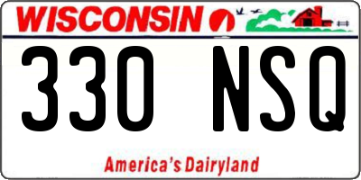 WI license plate 330NSQ