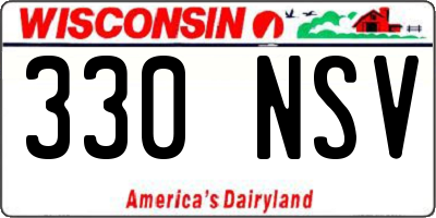 WI license plate 330NSV