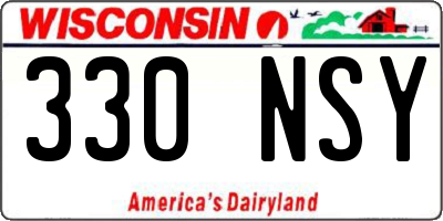 WI license plate 330NSY