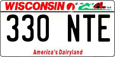 WI license plate 330NTE