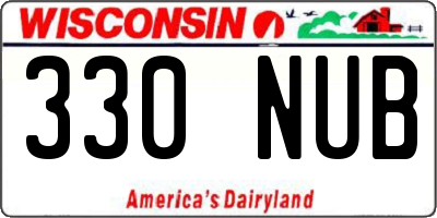 WI license plate 330NUB