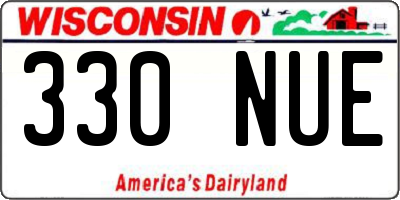 WI license plate 330NUE