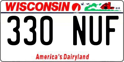 WI license plate 330NUF