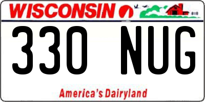WI license plate 330NUG