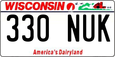 WI license plate 330NUK