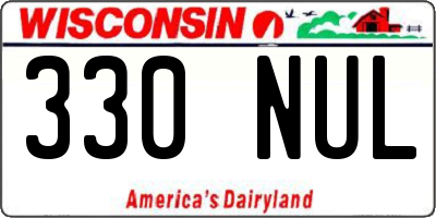 WI license plate 330NUL