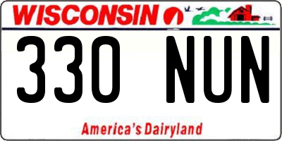 WI license plate 330NUN