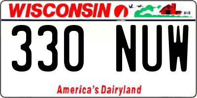 WI license plate 330NUW