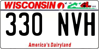 WI license plate 330NVH