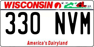 WI license plate 330NVM