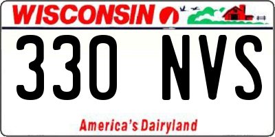 WI license plate 330NVS