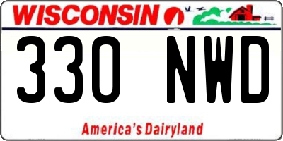 WI license plate 330NWD