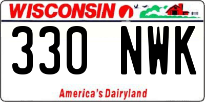 WI license plate 330NWK