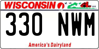 WI license plate 330NWM