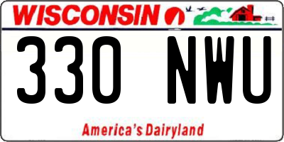 WI license plate 330NWU