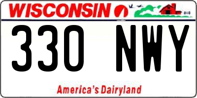 WI license plate 330NWY