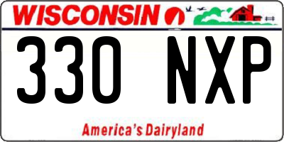 WI license plate 330NXP