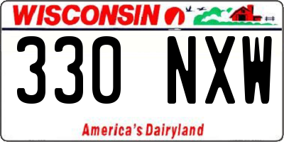 WI license plate 330NXW
