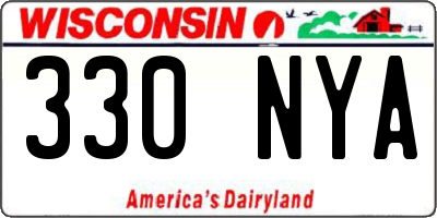 WI license plate 330NYA