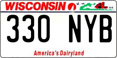 WI license plate 330NYB