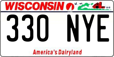 WI license plate 330NYE
