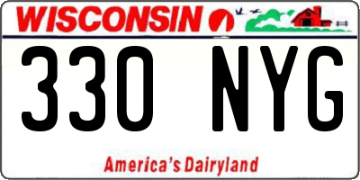 WI license plate 330NYG