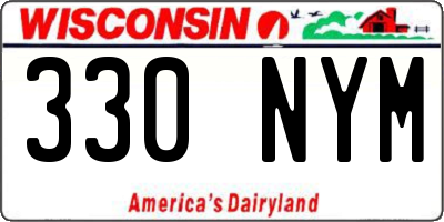 WI license plate 330NYM