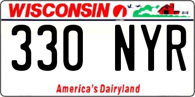 WI license plate 330NYR