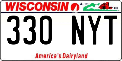 WI license plate 330NYT