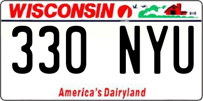 WI license plate 330NYU