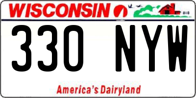 WI license plate 330NYW