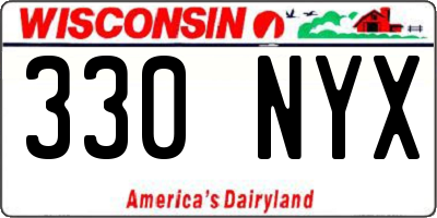 WI license plate 330NYX
