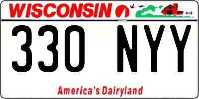WI license plate 330NYY