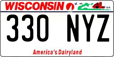 WI license plate 330NYZ