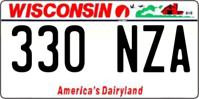 WI license plate 330NZA
