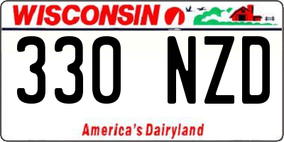 WI license plate 330NZD