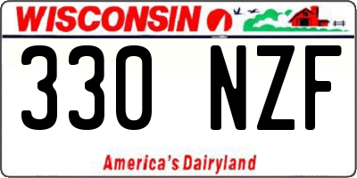 WI license plate 330NZF