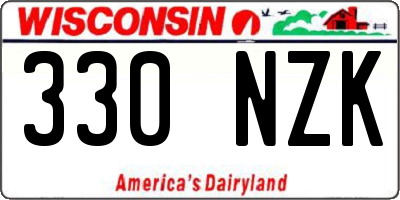 WI license plate 330NZK