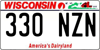 WI license plate 330NZN