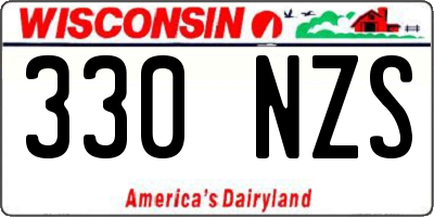 WI license plate 330NZS