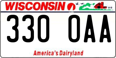 WI license plate 330OAA