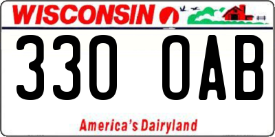 WI license plate 330OAB