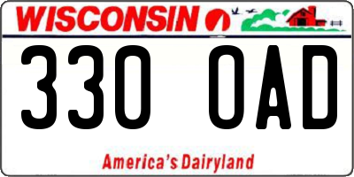 WI license plate 330OAD